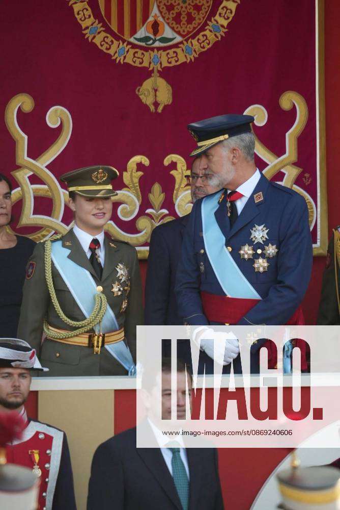 Spanish King Felipe VI and Queen Letizia with Princess Leonor de Borbon and Sofia de Borbon attending a military parade during the known as Dia de la Hispanidad, Spain s National Day, in Madrid, on Monday 12, October 2026 Cordon Press