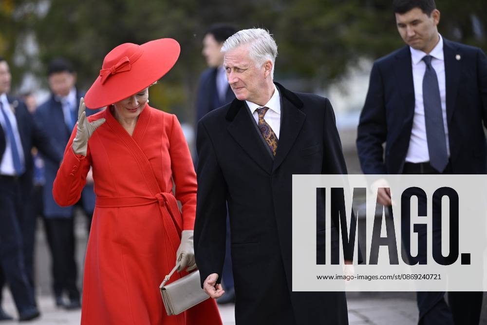 Queen Mathilde of Belgium and King Philippe - Filip of Belgium pictured during the official state visit of the Belgian King and Queen to Kazakhstan, on Monday 12 October 2026. The first State Visit of Belgium s royal couple in central Asia from 11 to 14 October 2026, aims to highlight bilateral cooperation in the economic, academic, and cultural fields. JASPERxJACOBS 189540349