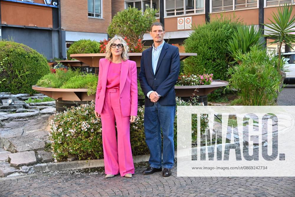 IPA89593287 - Rome: Rai Studios on Via Teulada. Photocall for the TV series Libera: The Case of Elena Palma. Pictured: Matteo Martari, Lunetta Savino