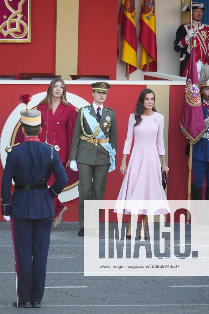 Spanish King Felipe VI and Queen Letizia with Princess Leonor de Borbon and Princess Sofia de Borbon attending a military parade during the known as Dia de la Hispanidad, Spain s National Day, in Madrid, on Monday 12, October 2026 Cordon Press