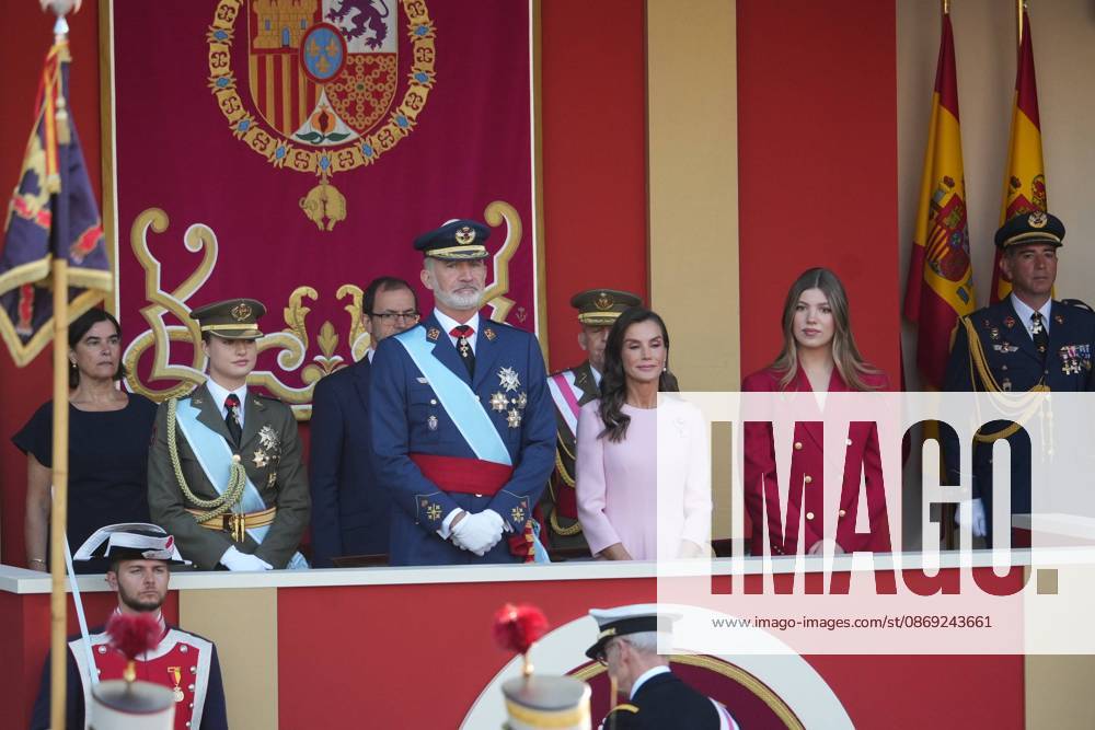 Spanish King Felipe VI and Queen Letizia with Princess Leonor de Borbon and Princess Sofia de Borbon attending a military parade during the known as Dia de la Hispanidad, Spain s National Day, in Madrid, on Monday 12, October 2026 Cordon Press