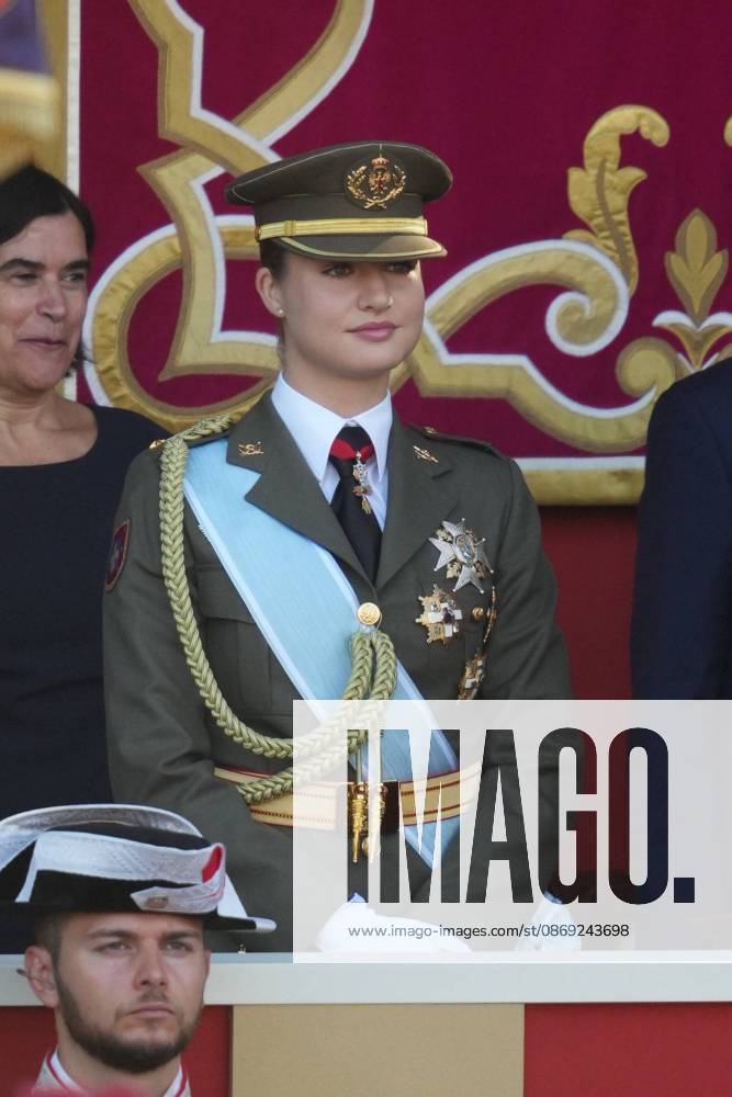 Spanish King Felipe VI and Queen Letizia with Princess Leonor de Borbon and Princess Sofia de Borbon attending a military parade during the known as Dia de la Hispanidad, Spain s National Day, in Madrid, on Monday 12, October 2026 Cordon Press