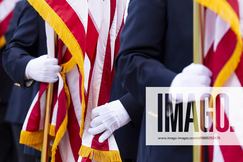 Columbus Day UNITED STATES - OCTOBER 12: Members of the Knights of Columbus Honor America Corps line up for their procession for the Columbus Day event at the Columbus Memorial outside Union Station in Washington on Monday, October 12, 2026. (Bill Clark CQ Roll Call) Washington DC United States