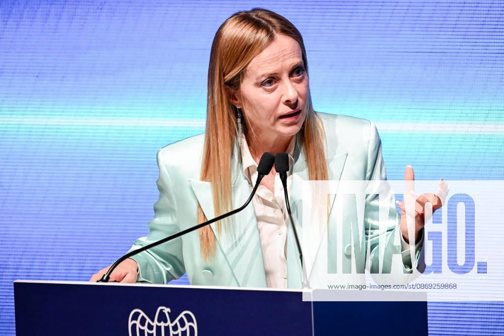 Prime Minister Giorgia Meloni speaks at the Assolombarda 2026 General Assembly, Milan, 12 10 2026 Milan Italy - ZUMAa289 20261012_zia_a289_158