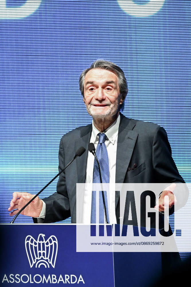 Attilio Fontana, President of the Lombardy Region, speaks at the Assolombarda 2026 General Assembly, Milan, October 12, 2026. Milan Italy - ZUMAa289 20261012_zia_a289_160
