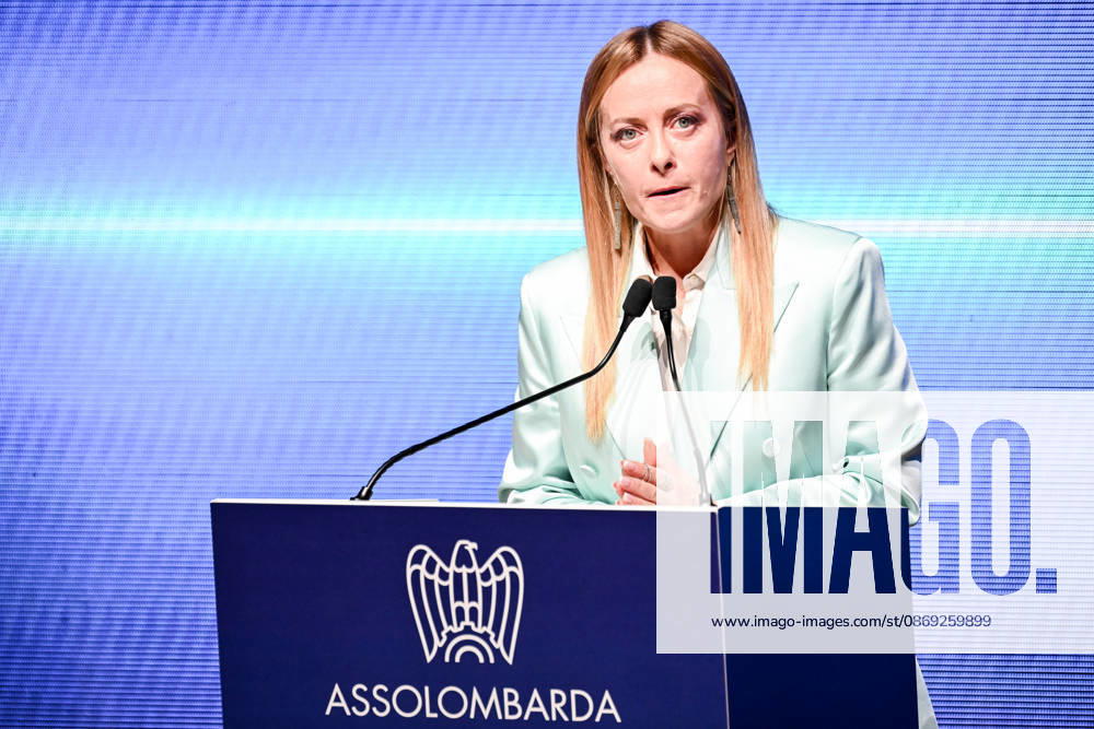 Prime Minister Giorgia Meloni speaks at the Assolombarda 2026 General Assembly, Milan, 12 10 2026 Milan Italy - ZUMAa289 20261012_zia_a289_165