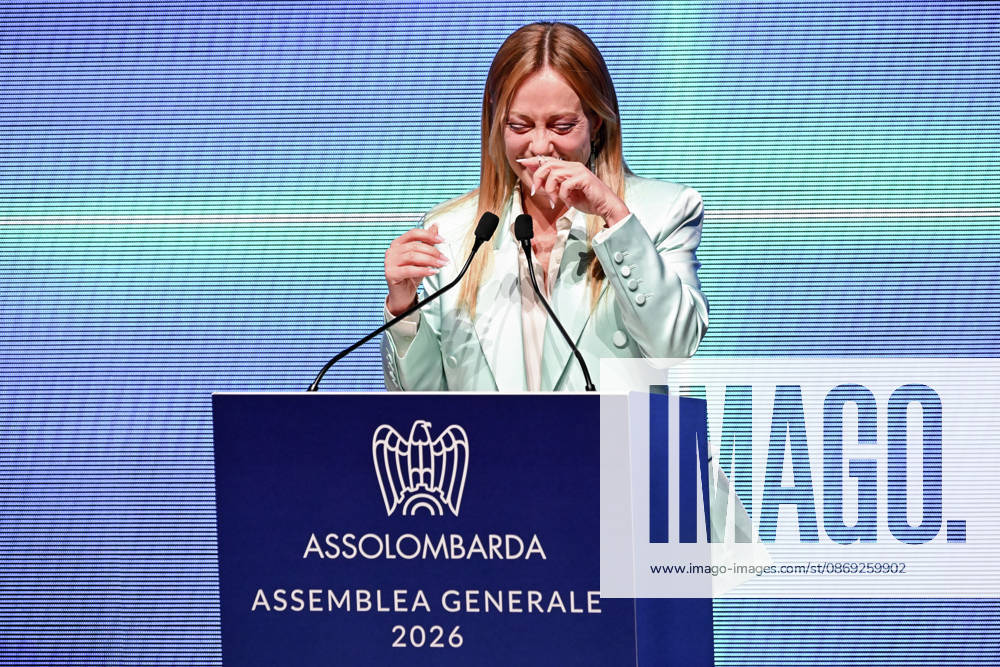 Prime Minister Giorgia Meloni speaks at the Assolombarda 2026 General Assembly, Milan, 12 10 2026 Milan Italy - ZUMAa289 20261012_zia_a289_166