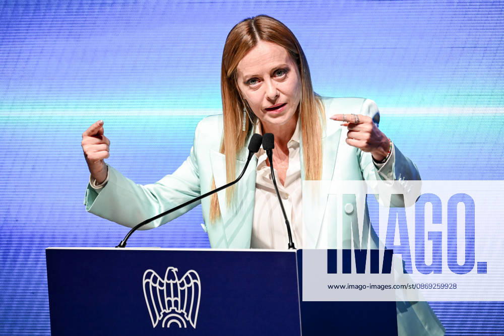 Prime Minister Giorgia Meloni speaks at the Assolombarda 2026 General Assembly, Milan, 12 10 2026 Milan Italy - ZUMAa289 20261012_zia_a289_171