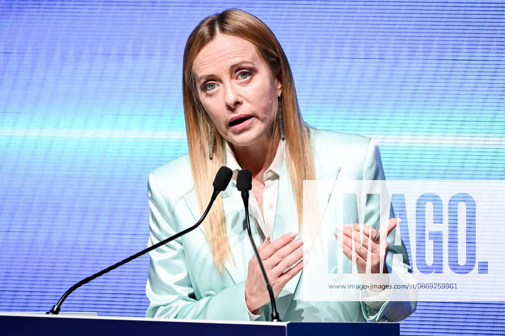 Prime Minister Giorgia Meloni speaks at the Assolombarda 2026 General Assembly, Milan, 12 10 2026 Milan Italy - ZUMAa289 20261012_zia_a289_176