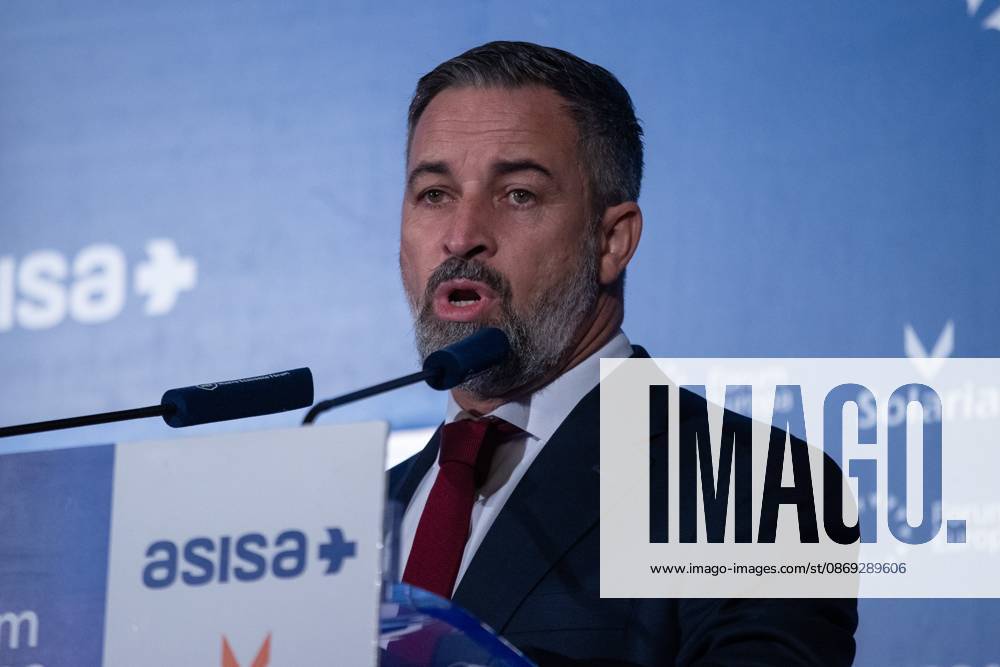 Informative breakfast: Jordan Bardella and Santiago Abascal in Madrid, Spain - 13 Oct 2026 Santiago Abascal, President of VOX and of the Patriots, attends an informative breakfast organized by Nueva Economía Fórum in Madrid. Madrid Spain