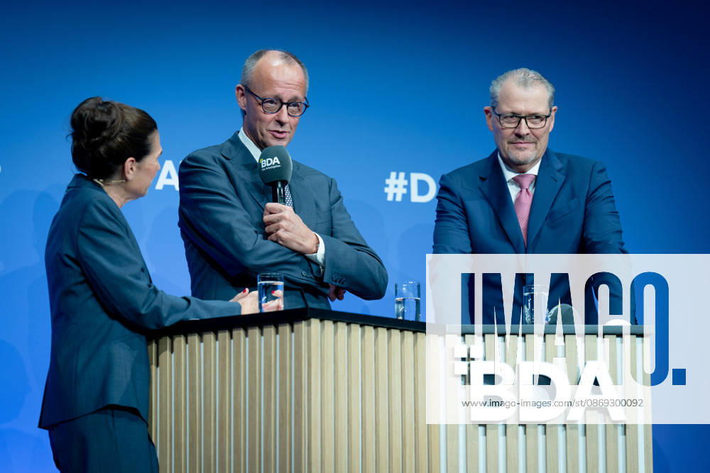 Deutschen Arbeitgebertag, bcc, Berlin Congress Center Deutschen Arbeitgebertag, bcc, Berlin Congress Center, Rainer Dulger, Arbeitgeberpräsident Friedrich Merz, Bundeskanzler Dagmar Rosenfeld Berlin Berlin GER