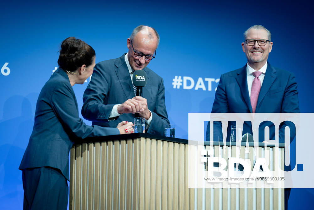 Deutschen Arbeitgebertag, bcc, Berlin Congress Center Deutschen Arbeitgebertag, bcc, Berlin Congress Center, Rainer Dulger, Arbeitgeberpräsident Friedrich Merz, Bundeskanzler Dagmar Rosenfeld Berlin Berlin GER
