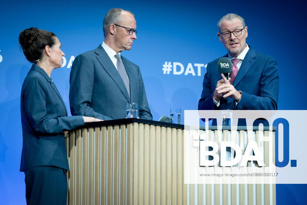 Deutschen Arbeitgebertag, bcc, Berlin Congress Center Deutschen Arbeitgebertag, bcc, Berlin Congress Center, Rainer Dulger, Arbeitgeberpräsident Friedrich Merz, Bundeskanzler Dagmar Rosenfeld Berlin Berlin GER