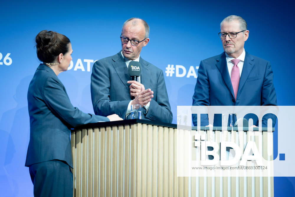 Deutschen Arbeitgebertag, bcc, Berlin Congress Center Deutschen Arbeitgebertag, bcc, Berlin Congress Center, Rainer Dulger, Arbeitgeberpräsident Friedrich Merz, Bundeskanzler Dagmar Rosenfeld Berlin Berlin GER