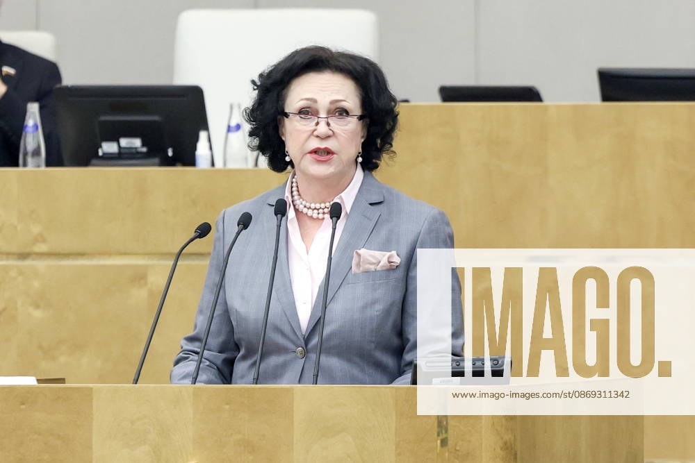 RUSSIA, MOSCOW - OCTOBER 13, 2026: Russian Accounts Chamber Deputy Chairwoman Galina Izorova addresses a plenary meeting of the Russian State Duma. Russian State Duma Press Office TASS 99239288