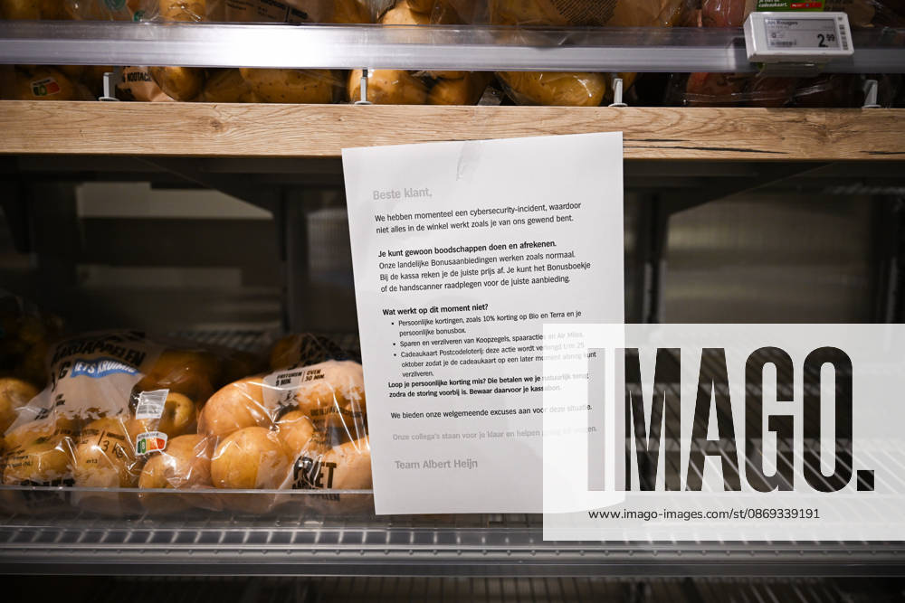 Suspected cyberattack disrupts supermarket operations across Europe ROTTERDAM, NETHERLANDS - OCTOBER 13: A major cybersecurity incident affecting supermarket chain Albert Heijn in Rotterdam, Netherlands on October 13, 2026, and other businesses disrupts operations in the Netherlands, France and other European countries. The ongoing investigation has raised concerns about a possible cyberattack, while the company warns customers of potential phishing attempts. Authorities and cybersecurity experts continue to assess the incident Mouneb Taim Anadolu Rotterdam Netherlands. Editorial use only. Please get in touch for any other usage.