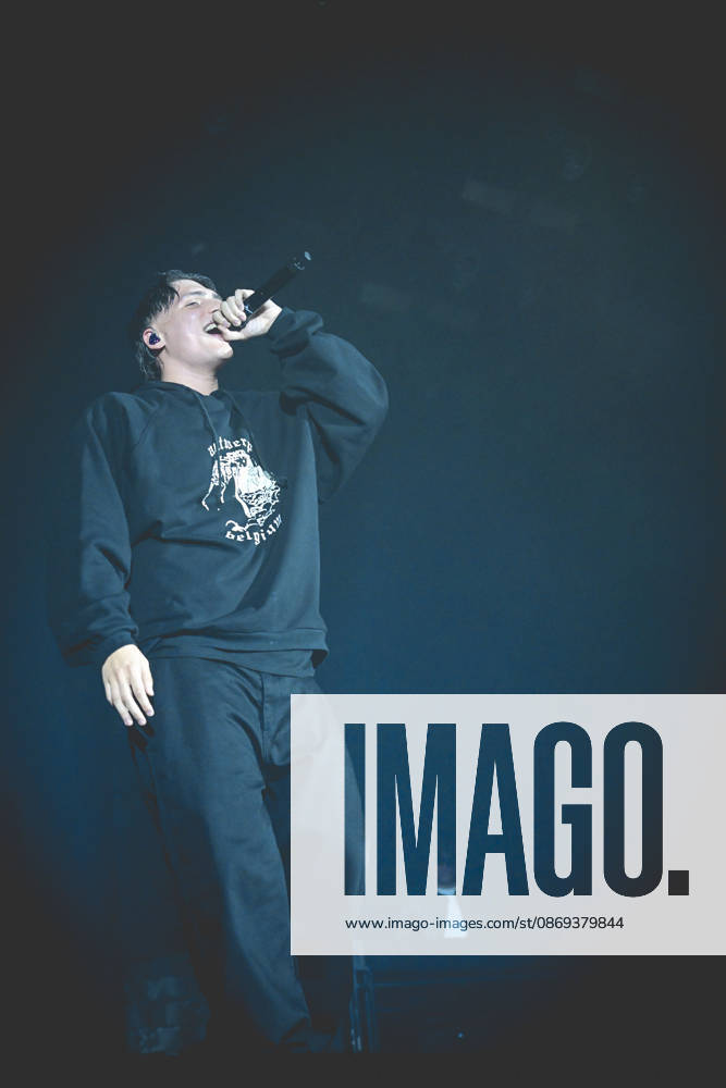 Francesco Stasi, better known as Kid Yugi, an Italian rapper performs live at PalaPartenope during his live tour 2026. Napoli Italy - ZUMAs197 20261013_aaa_s197_654