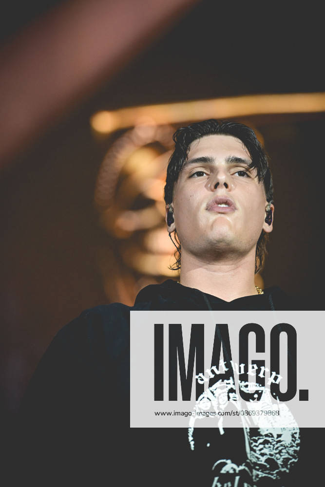 Francesco Stasi, better known as Kid Yugi, an Italian rapper performs live at PalaPartenope during his live tour 2026. Napoli Italy - ZUMAs197 20261013_aaa_s197_666