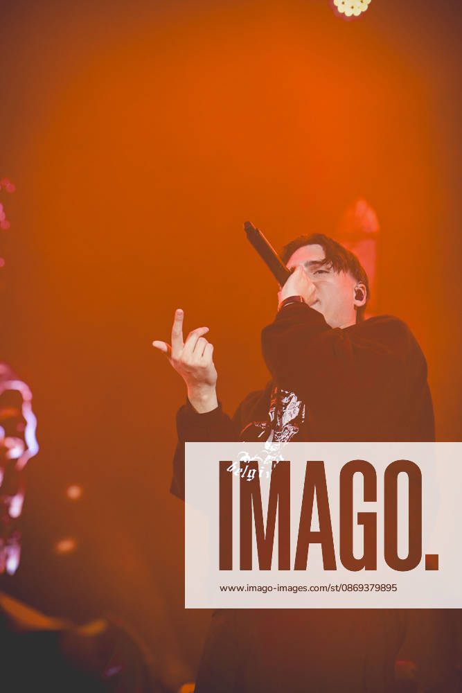 Francesco Stasi, better known as Kid Yugi, an Italian rapper performs live at PalaPartenope during his live tour 2026. Napoli Italy - ZUMAs197 20261013_aaa_s197_670