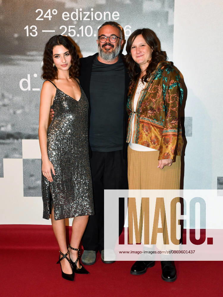 IPA89729030 - Roma Cinema Fest 2026. Night 3 Red Carpet for the film Idda. Pictured: Irene Dionisio, Giovanni Pompili, Tecla Insolia