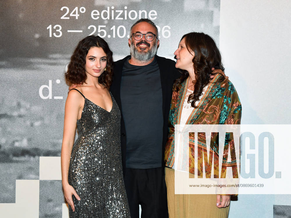 IPA89729031 - Roma Cinema Fest 2026. Night 3 Red Carpet for the film Idda. Pictured: Irene Dionisio, Giovanni Pompili, Tecla Insolia