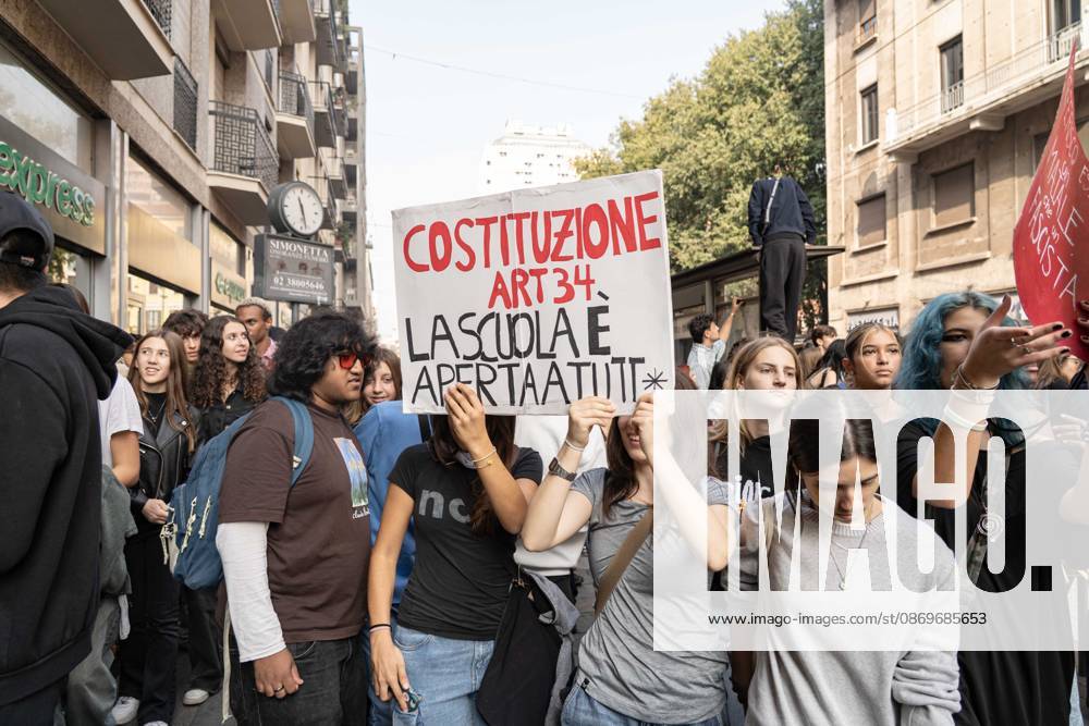 IPA89759946 - Milan, October 16, 26, Largo Cairoli, No One Is a Stranger Student Strike