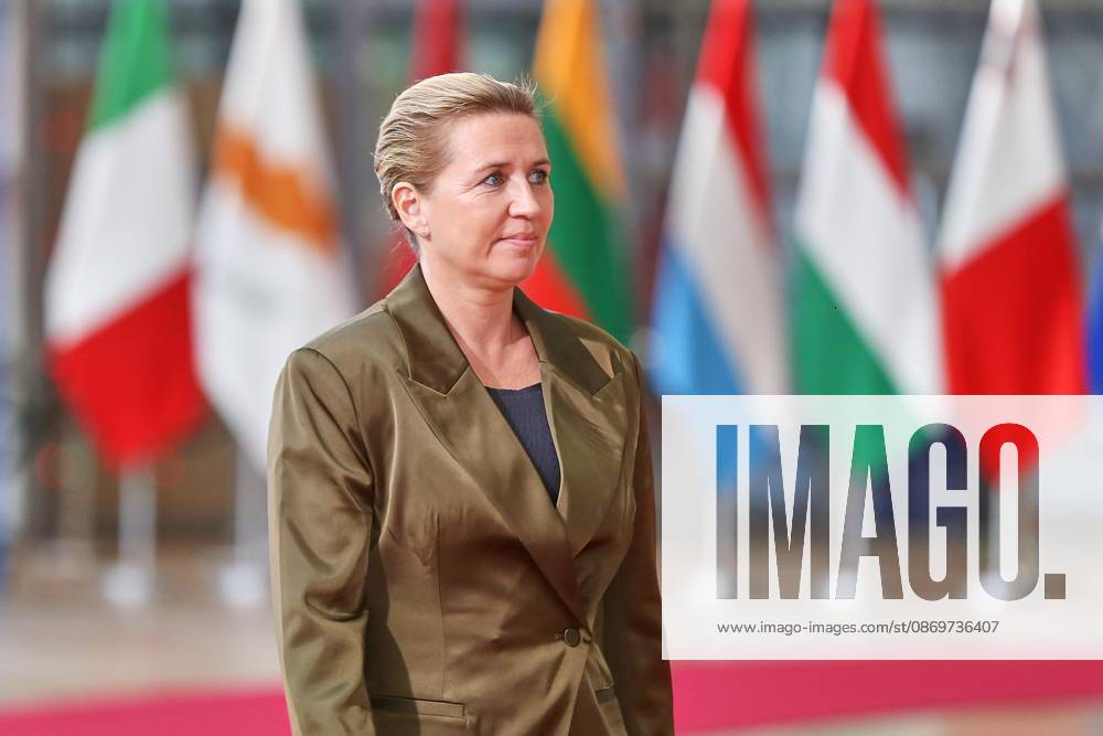 Brüssel, Belgien, 16.10.2026: Europa-Gebäude: EU-Gipfel: Mette Frederiksen, Ministerpräsidentin von Dänemark