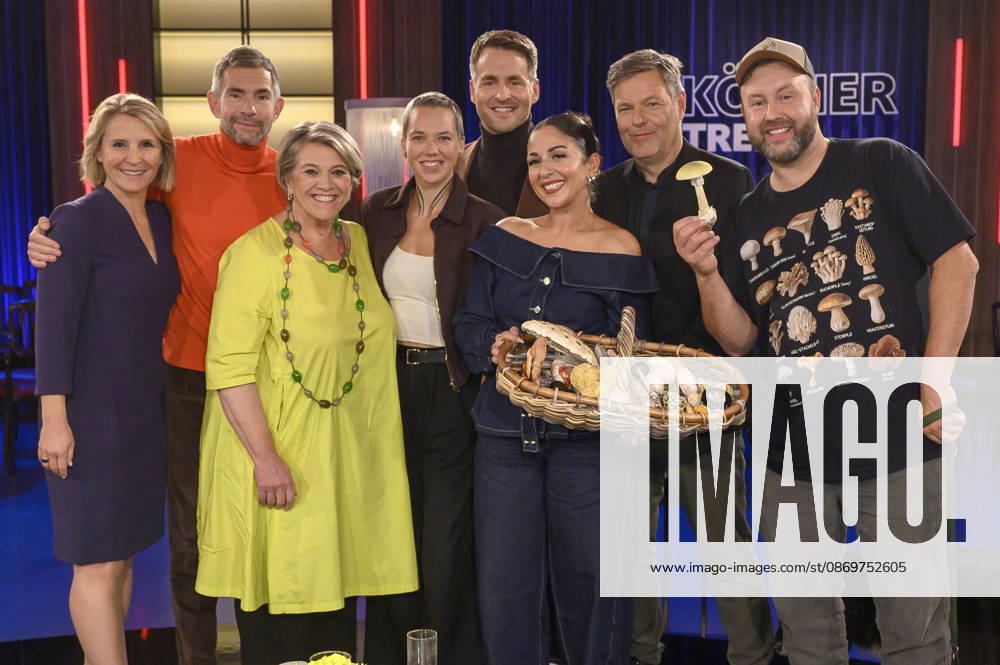 Susan Link, Micky Beisenherz, Lea Linster, Stefanie Heinzmann, Alexander Klaws, Tülin Sezgin, Robert Habeck und Martin Maschka bei der Aufzeichnung der WDR-Talkshow Kölner Treff im WDR Studio BS 3. Köln