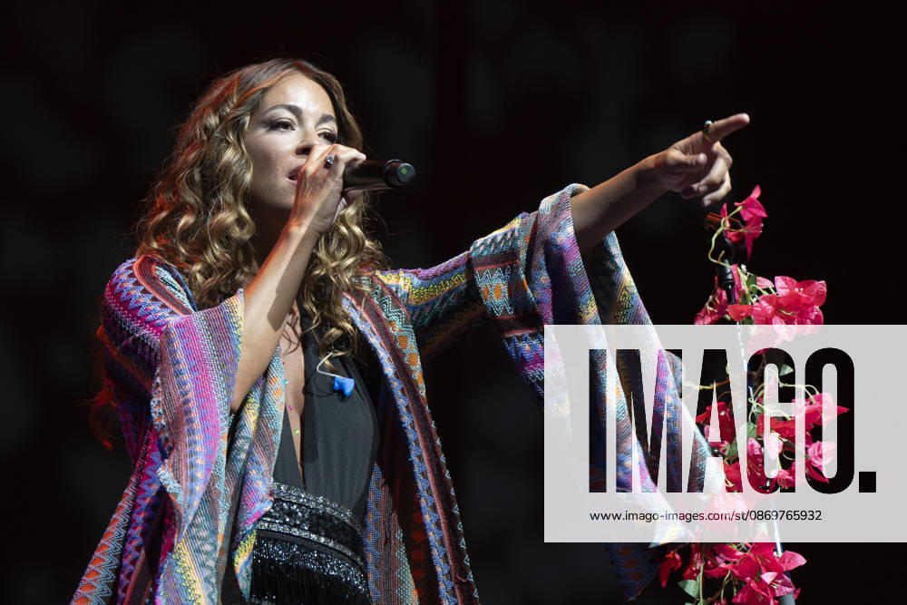 Singer Sofia Ellar performs during a concert at the Plaza de Espana in Madrid. Madrid Spain - ZUMAs197 20261017_aaa_s197_153