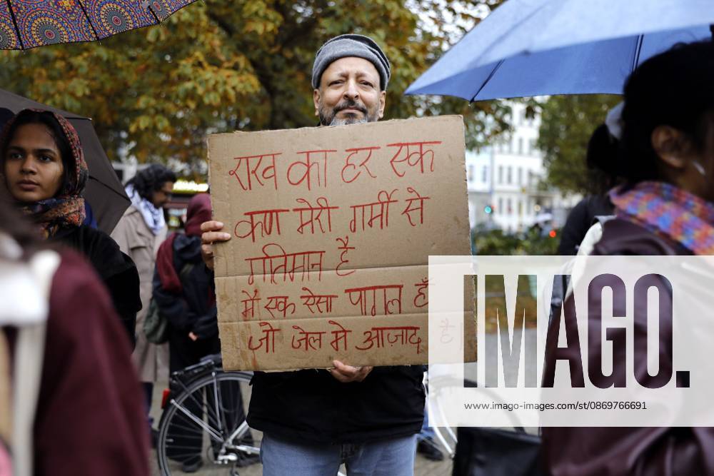 BERLIN, GERMANY - OCTOBER 17, 2026: A small group of demonstrators hold placards at Oranienplatz in the Kreuzberg district to show solidarity with mass protests in India and to protest against the crackdown on them, as several people take the floor to discuss the situation. The demonstration followed a call by Neha Bora, president of the All India StudentsÃ¢â‚¬â ¢ Association (AISA), for people everywhere to back the protests, saying Ã¢â‚¬oeeverywhere is Jantar MantarÃ¢â‚¬Â, the site in Delhi where the main protests are taking place. The protests demand the resignation of Chief Election Commissioner Gyanesh Kumar over a revision of electoral rolls that opponents say led to the mass deletion of voters, whi - ZUMAq101 20261017_zna_q101_076