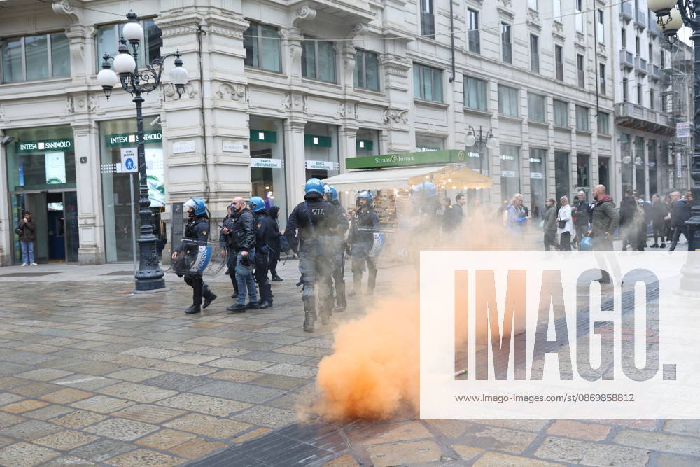 IPA89860606 - Milan: Clashes and looting by hooded youths continued in the city center the day after the demonstration on Saturday, the 17th; many hooded individuals were detained and taken to police headquarters.