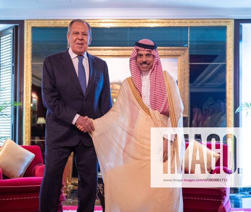 Sergey Lavrov - Faisal bin Farhan Al Saud meeting in Bahrain MANAMA, BAHRAIN - OCTOBER 18: (---- MANDATORY CREDIT - SAUDI ARABIA FOREIGN MINISTRY HANDOUT - NO MARKETING NO ADVERTISING CAMPAIGNS - DISTRIBUTED AS A SERVICE TO CLIENTS----) Russian Foreign Minister Sergey Lavrov and Saudi Foreign Minister Prince Faisal bin Farhan Al Saud shake hands during the 9th Joint Ministerial Meeting of the Russia-Gulf Cooperation Council (GCC) Strategic Dialogue in Manama, Bahrain on October 18, 2026. Saudi Arabia Foreign Ministry Anadolu Manama Bahrain. Editorial use only. Please get in touch for any other usage.