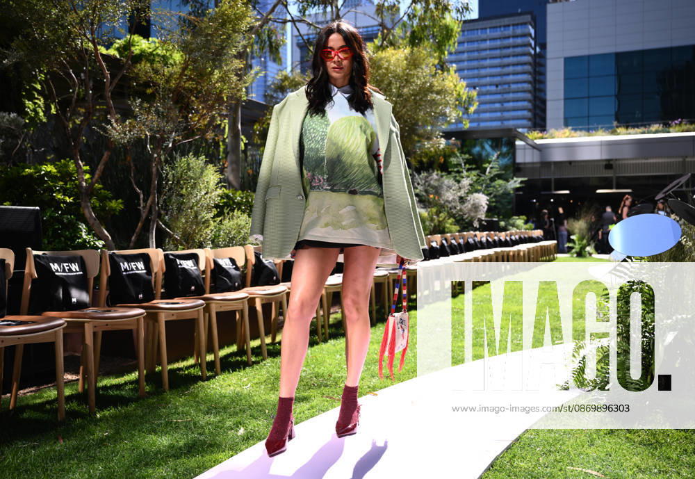 MELBOURNE FASHION WEEK PREVIEW, Guest Maku Fenaroli poses for a photo ahead of a 2026 Melbourne Fashion Week Runway Preview, at Sky Park, Melbourne, Monday, October 19, 2026. The preview features a selection of the upcoming collections that will appear on M FW runways including designers OUT OF HAND x Lisa Waup, Ebony Noire, Van Ermel Scherer, Perple, Gotham, Wilson Jedd Adams, Asiyam, Atoir, NGALI, Kuwaii, HoMie, Collective Closets x Mariam Farah, TOJHÃÄ, Amy Cottrell, BAAQIY and Sean Rentero. ( NO ARCHIVING MELBOURNE VICTORIA Australia