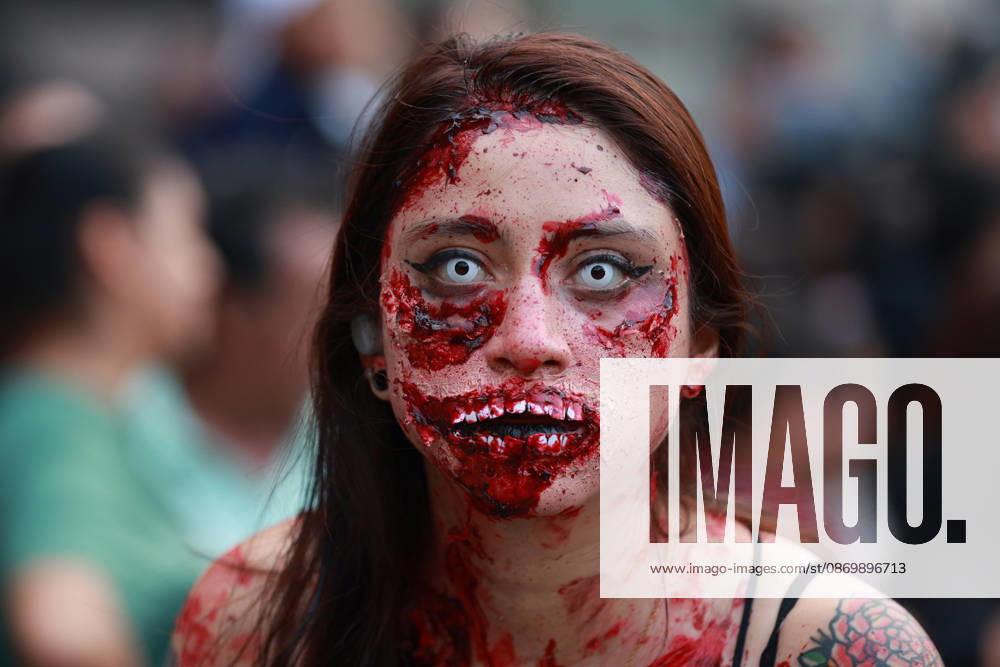 Thousands join annual Zombie Walk in Mexico City MEXICO CITY, MEXICO - OCTOBER 18: A woman in costume takes part in the annual Zombie Walk along the streets of the historic center in Mexico City, Mexico, on October 18, 2026. Thousands of people dressed as zombies and horror movie characters gather for the event, which is held annually in major cities around the world. Daniel Cardenas Anadolu Mexico City Mexico. Editorial use only. Please get in touch for any other usage.