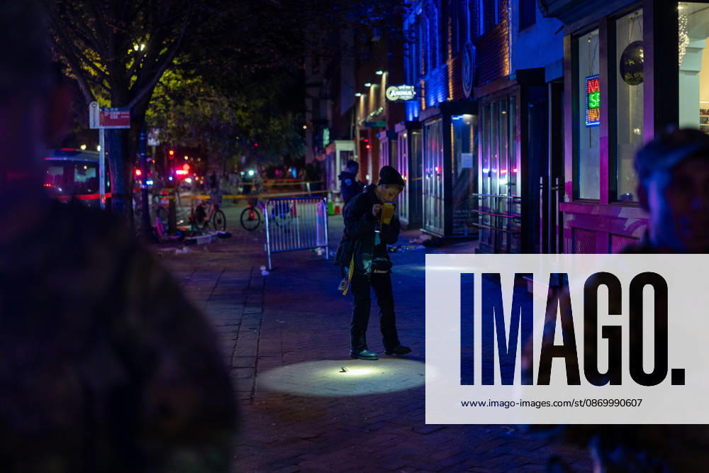 A National Guard soldier was shot in the Eastern Market neighborhood of Washington, D.C. in the early hours of October 19, 2026. The guardsman tried to break up a fight but was shot by one of the participants, before the suspect was shot by other National Guard soldiers. Both the Guardsman and the suspect were taken to the hospital with non-life threatening injuries. Washington United States - ZUMAl312 20261019_znp_l312_030
