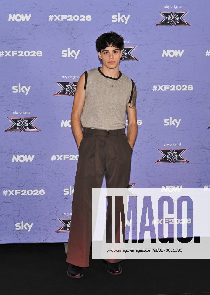 IPA89928067 - Milan, Italy: X Factor 2026 photocall featuring the 12 official contestants PAOLA IEZZI S TEAM In the photo: Manul (Manuel Gargano)