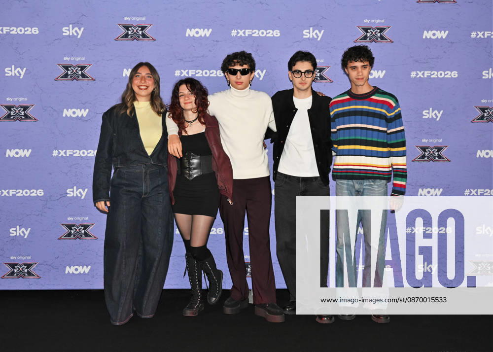 IPA89927902 - Milan, Italy: X Factor 2026 photocall featuring the 12 official contestants IRAMA S TEAM In the photo: Patrizia, Le Distanze, Lenanie