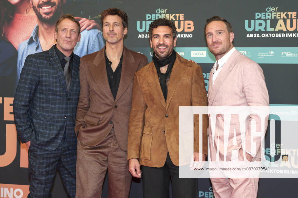 Wotan Wilke Möhring, Florian David Fitz, Elyas M’Barek und Frederick Lau bei der Premiere des Kinofilms Der perfekte Urlaub im Mathäser Filmpalast. München