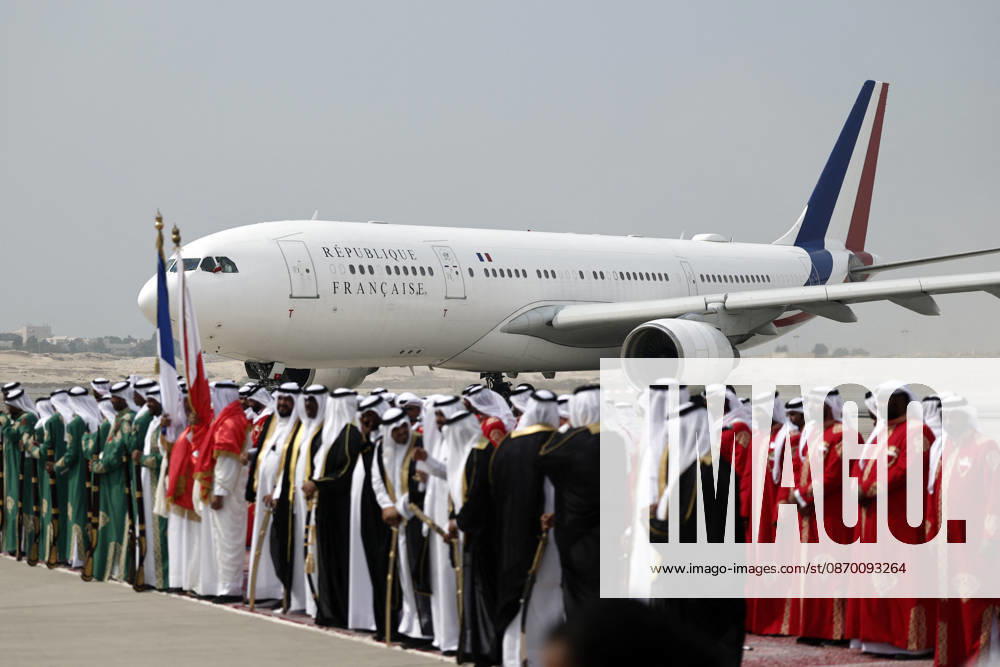 President Macron Visits Bahrain The plane carrying French President Emmanuel Macron lands at Sakhir Air Base, in Manama, Bahrain, October 20, 2026. Photo by Benoit Tessier Pool ABACAPRESS.COM Manama Bahrain