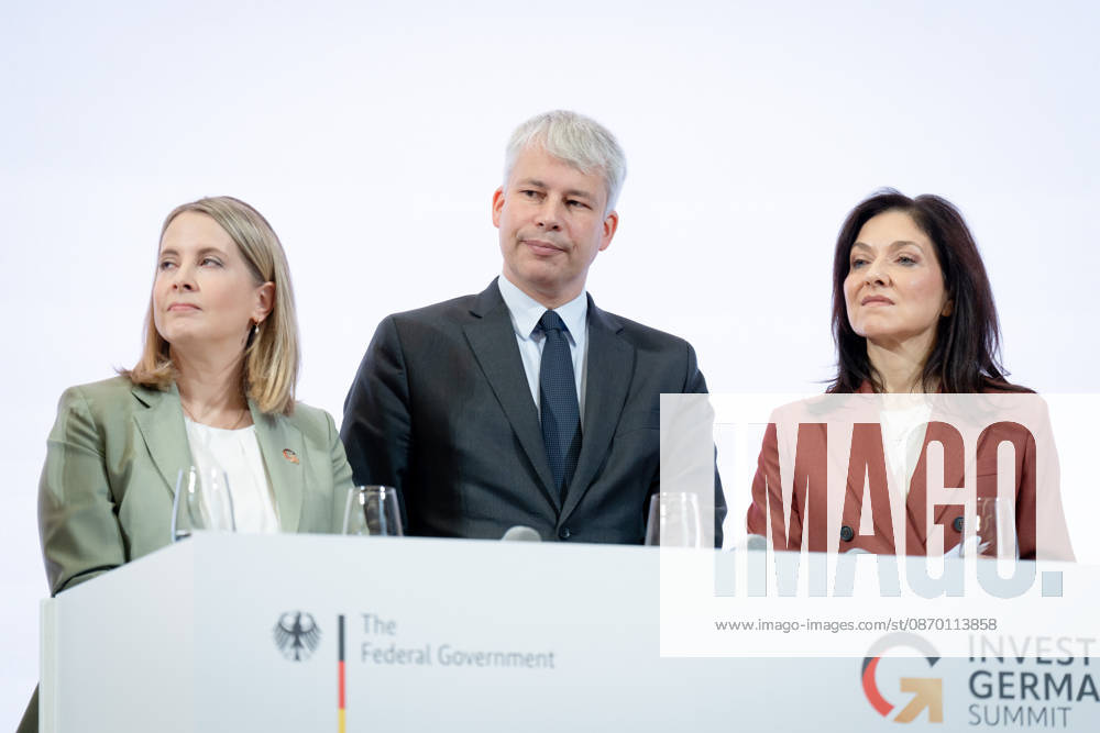 Invest in Germany Summit, Berlin, ESMT Invest in Germany Summit, Berlin, ESMT, Katherina Reiche, Bundeswirtschaftsministerin Steffen Bilger, Bundesverkehrsminister Verena Hubertz, Bundesbauministerin Berlin Berlin GER
