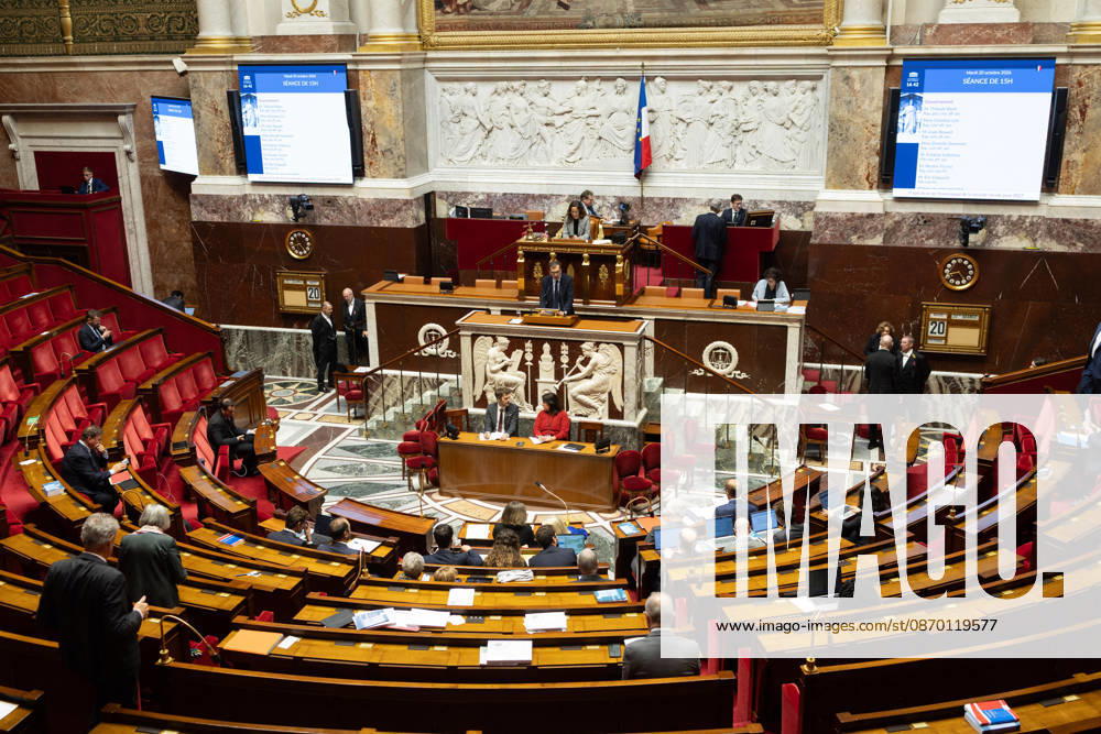 Debate on the 2027 social security budget - Paris French Minister of Labour and Solidarities Jean-Pierre Farandou addresses the National Assembly, French Parliament lower house, during the opening debate session on the 2027 social security budget (PLFSS), in Paris on October 20, 2026. Photo by Raphael Lafargue ABACAPRESS.COM Paris France