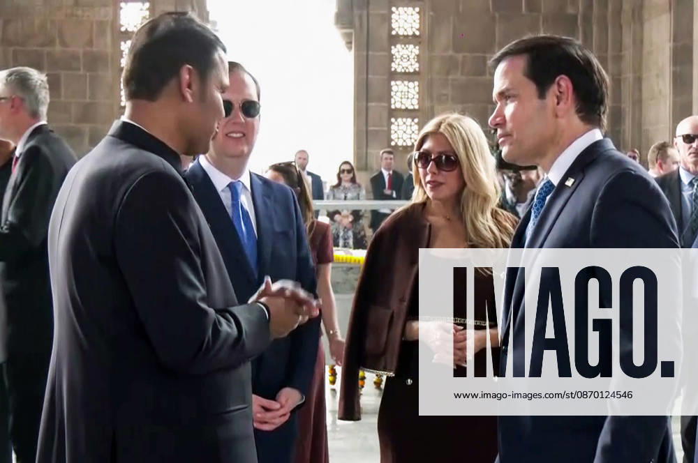 U.S. Secretary of State Marco Rubio in Mumbai Mumbai, Oct 20 (ANI): U.S. Secretary of State Marco Rubio and his wife Jeanette Dousdebes Rubio listen to Maharashtra Chief Minister Devendra Fadnavis at Gateway of India, in Mumbai on Tuesday. U.S. Ambassador to India Sergio Gor present. (ANI Video Grab) Mumbai Maharashtra India