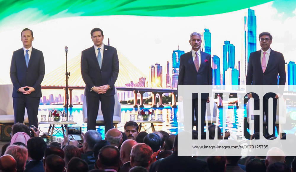 Freedom 250 reception Mumbai, Oct 20 (ANI): (L-R) U.S. Ambassador to India Sergio Gor, US Secretary of State Marco Rubio, External Affairs Minister S. Jaishankar and Foreign Secretary Vikram Misri at the Freedom 250 reception, in Mumbai on Tuesday. (ANI Video Grab) Mumbai Maharashtra India