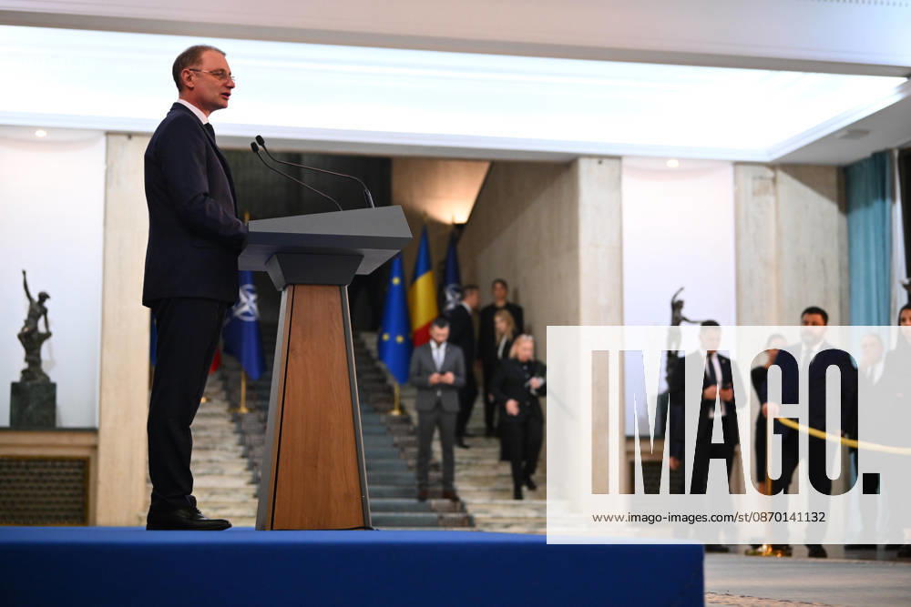 Romania s Parliament approves new Niculescu government BUCHAREST, ROMANIA - OCTOBER 20: Romanian Prime Minister Luca Niculescu delivers a speech following the first official cabinet meeting of the new government at Victoria Palace in Bucharest, Romania, on October 20, 2026. Alex Nicodim Anadolu Bucharest Romania. Editorial use only. Please get in touch for any other usage.