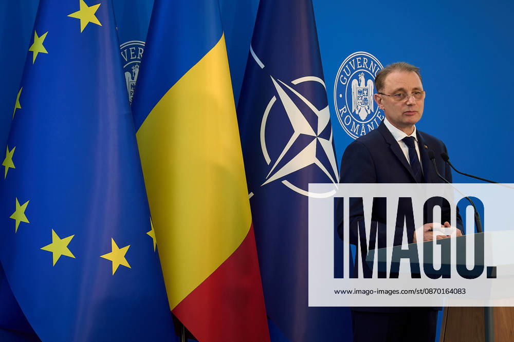 Romanian PM Luca Niculescu Press Conference Bucharest, Romania. 20th Oct, 2026: Luca Niculescu, Prime Minister of Romania, holds a press conference following the government meeting at Victoria Palace, the Romanian Government headquarters. Bucharest Romania