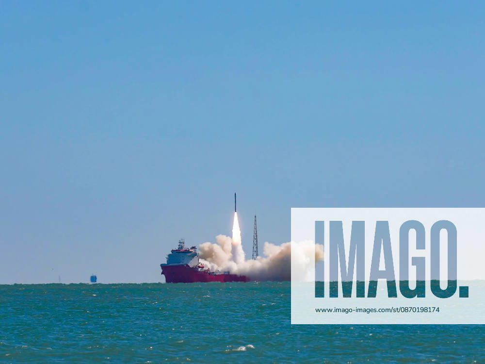 The Ceres-1 sea-launched carrier rocket (Yao-8) lifts off near the coast on October 21, 2026 in Rizhao, Shandong Province of China. This marks the eighth rocket launch conducted in the waters near Rizhao.