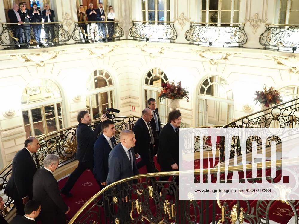 MADRID, SPAIN - October 21: The President of Argentina, Javier Milei, participates at the Real Casino Gran Circulo in the Nueva Economia Forum breakfast, part of Forum Europa. Madrid Spain - ZUMAh199 20261021_zip_h199_010