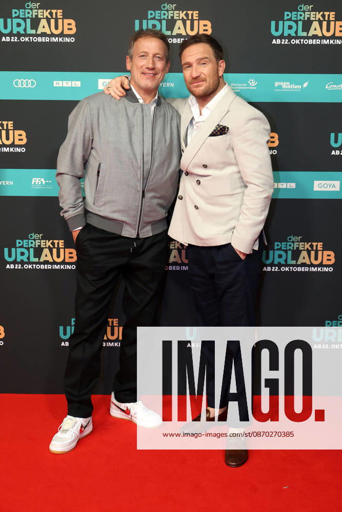 Wotan Wilke Moehring and Frederick Lau the premiere of Der perfekte Urlaub at Cinedom on October 21, 2026 in Cologne, Germany The premiere of Der perfekte Urlaub in Cologne, Germany