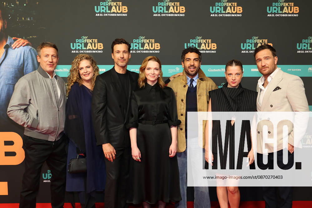 Wotan Wilke Moehring, Diana Amft, Florian David Fitz, Karoline Herfurth, Elyas M Barek, Jella Haase and Frederick Lau during the premiere of Der perfekte Urlaub at Cinedom on October 21, 2026 in Cologne, Germany The premiere of Der perfekte Urlaub in Cologne, Germany