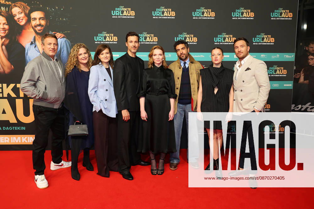 Wotan Wilke Moehring, Diana Amft, Lena Schoemann, Florian David Fitz, Karoline Herfurth, Elyas M Barek, Jella Haase and Frederick Lau during the premiere of Der perfekte Urlaub at Cinedom on October 21, 2026 in Cologne, Germany The premiere of Der perfekte Urlaub in Cologne, Germany